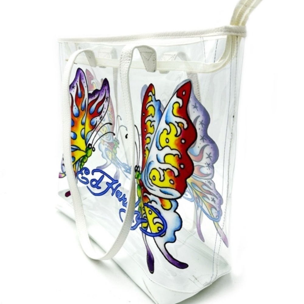 Ed Hardy Butterfly Clear Tote Bag NWT 🦋 MSRP $159 - Picture 6 of 16